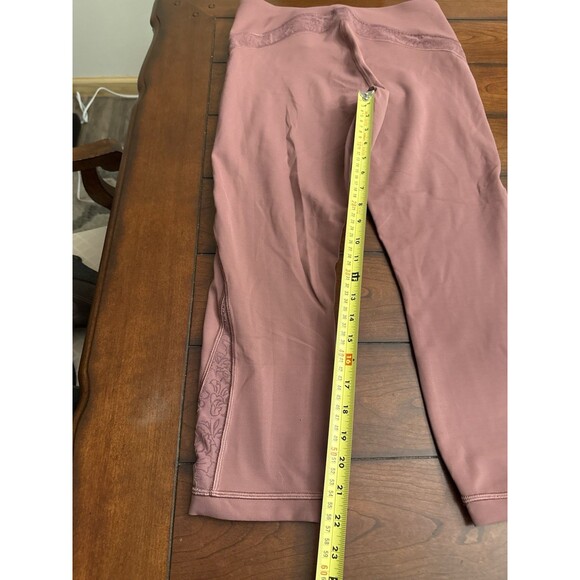 Lululemon Wunder Under Crop High-Rise 23" Flocked Everlux In Plumful Sz 12 - Picture 3 of 8